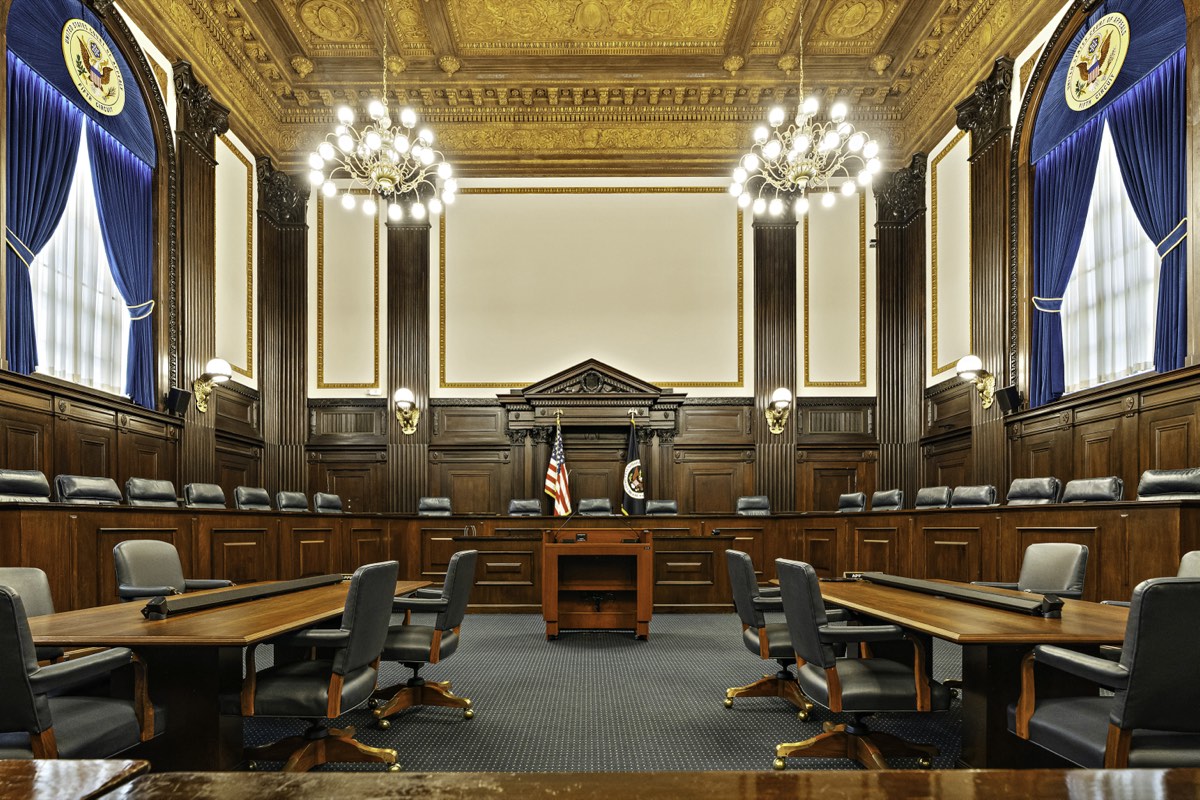 The En Banc Courtroom at the John Minor Wisdom Court of Appeals Building